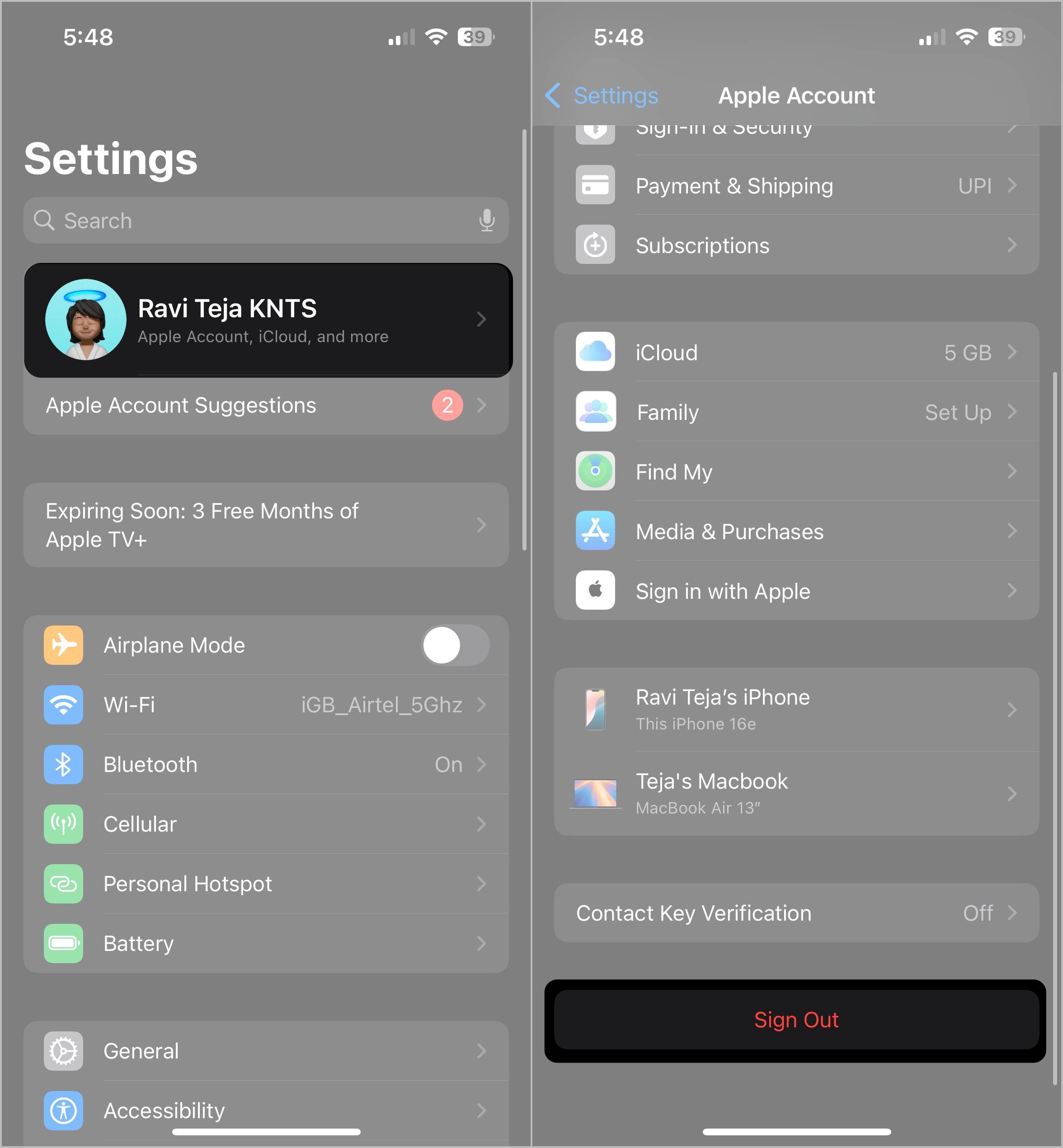 Sign out of icloud account on iphone