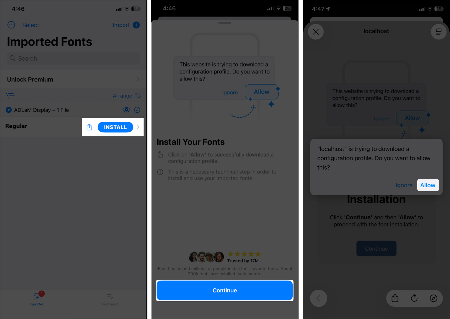 Tap allow to install the configuration