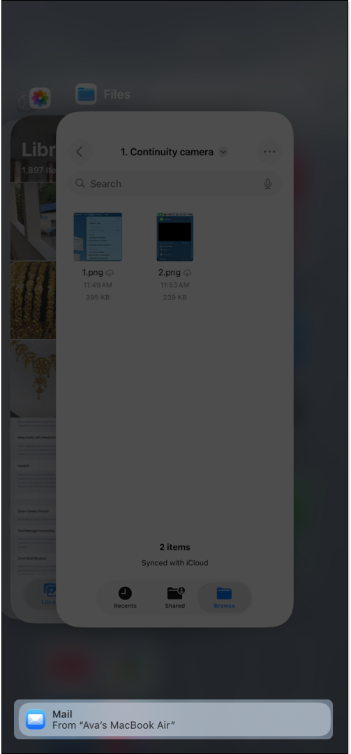 Tap the app banner at the bottom to continue from your mac