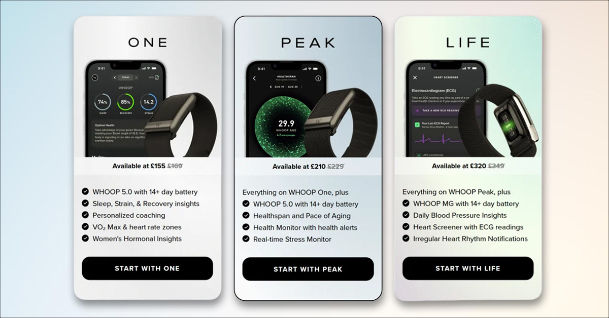 Whoop subscription and app ecosystem