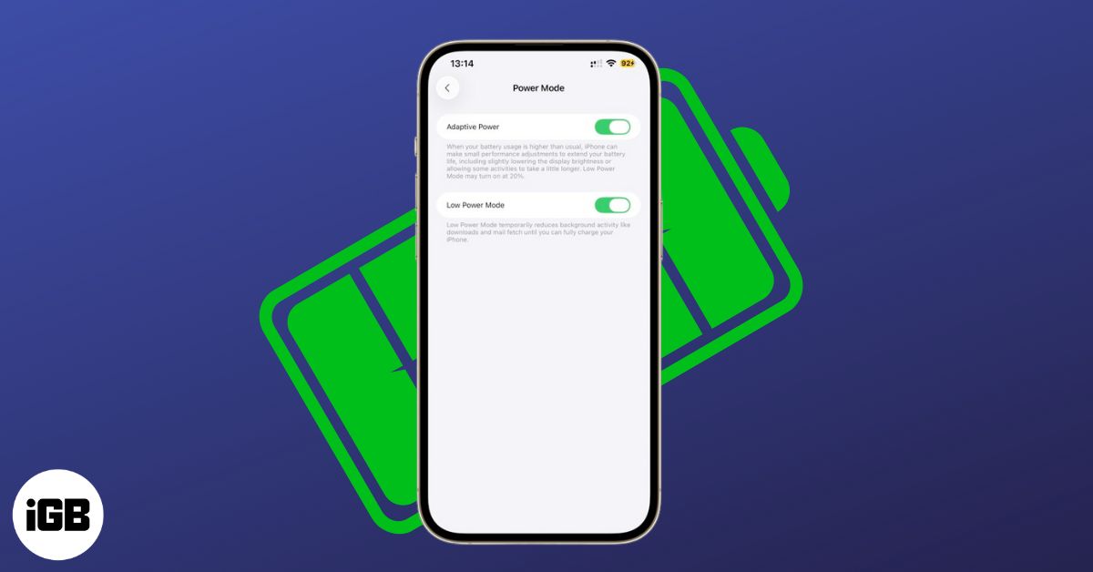 Adaptive Power vs Low Power Mode on iPhone