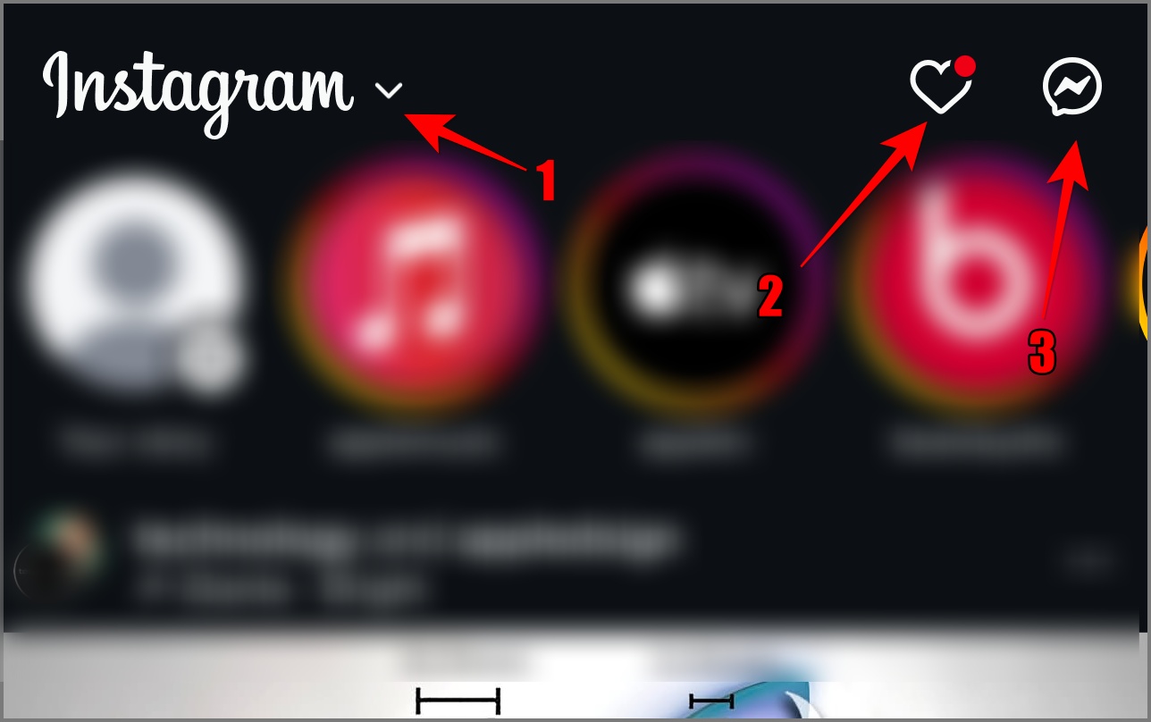 Home screen icons on Instagram