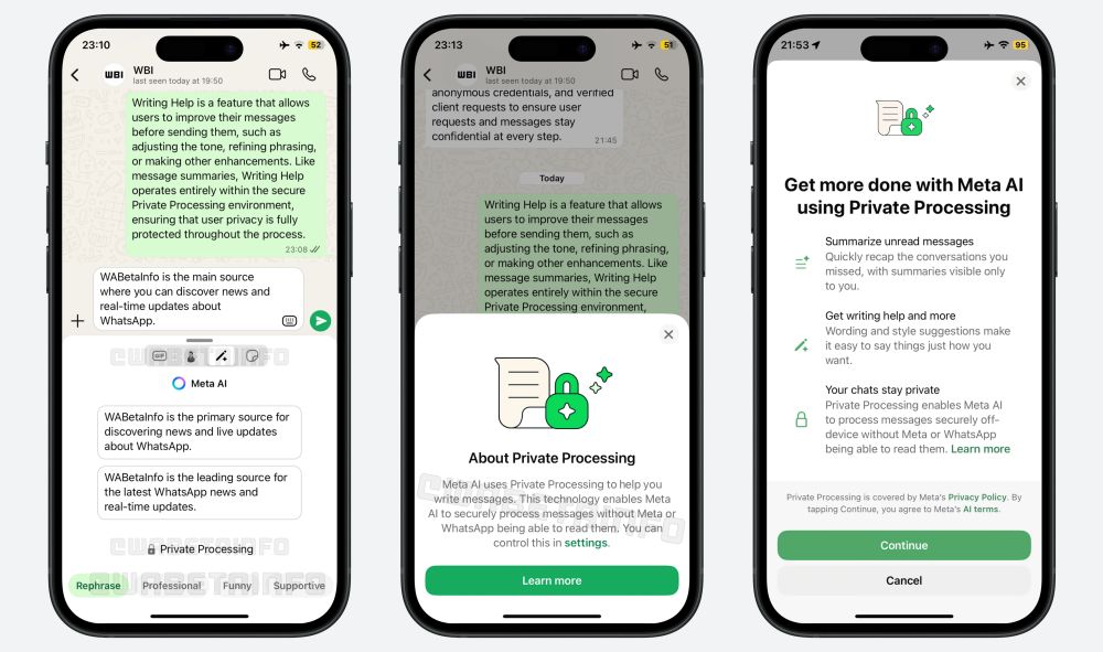 Writing help assistant feature on whatsapp