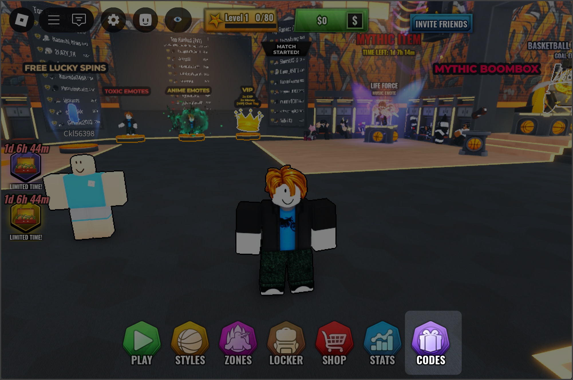 Codes on basketball zero