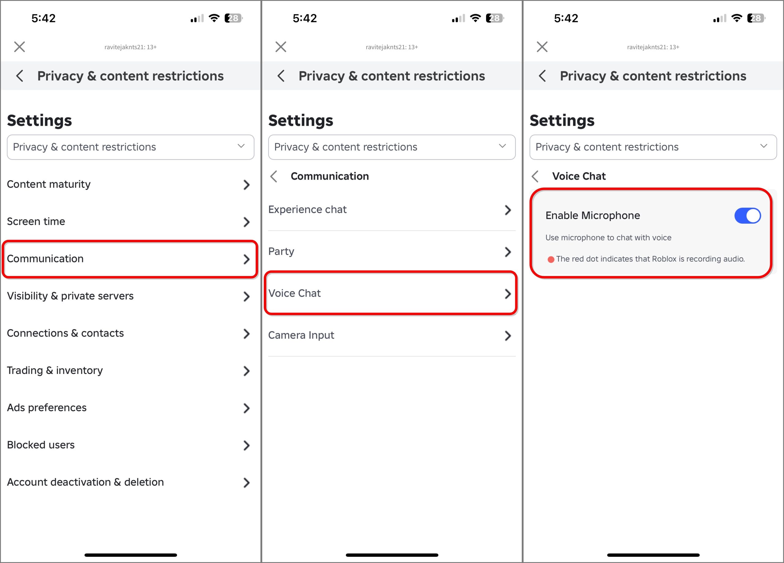 Enable microphone voice chat on roblox mobile