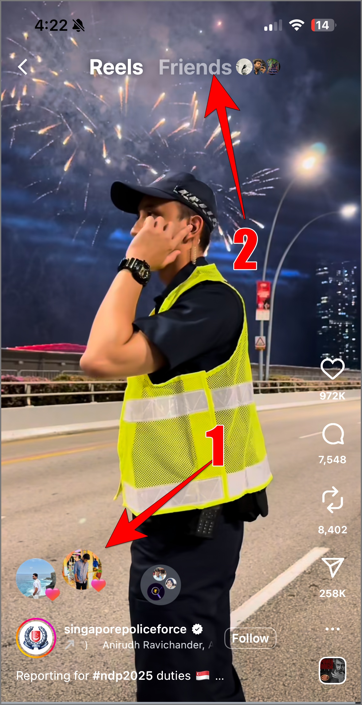Friends option on Instagram