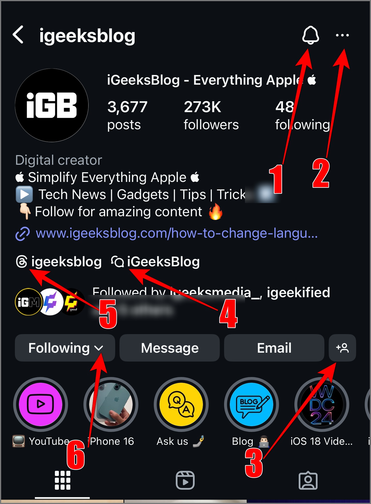 Profile icons on Instagram