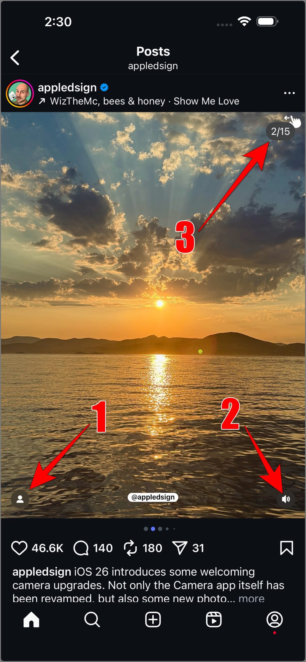 posts icons on Instagram