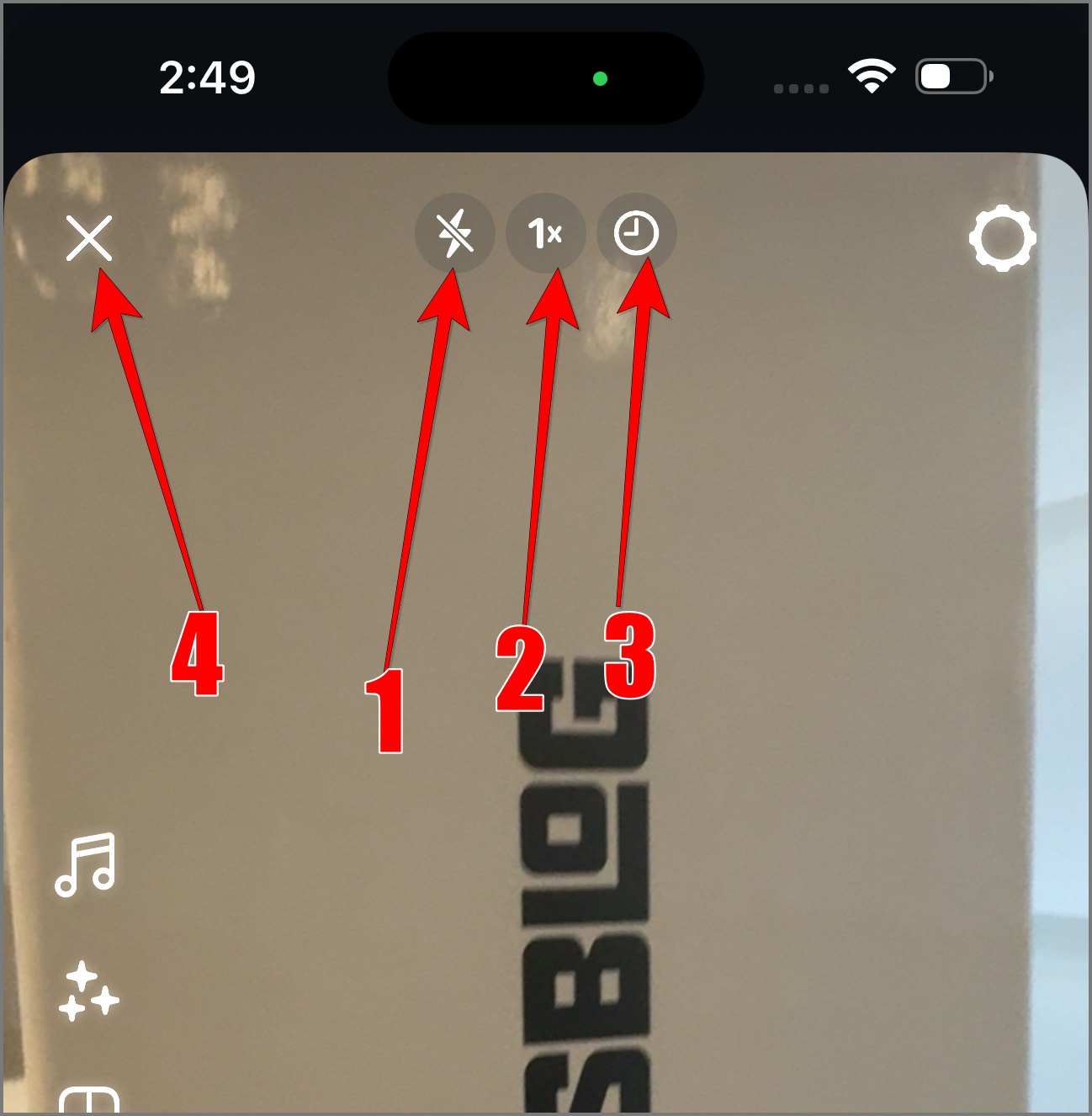 Content creation icons on Instagram
