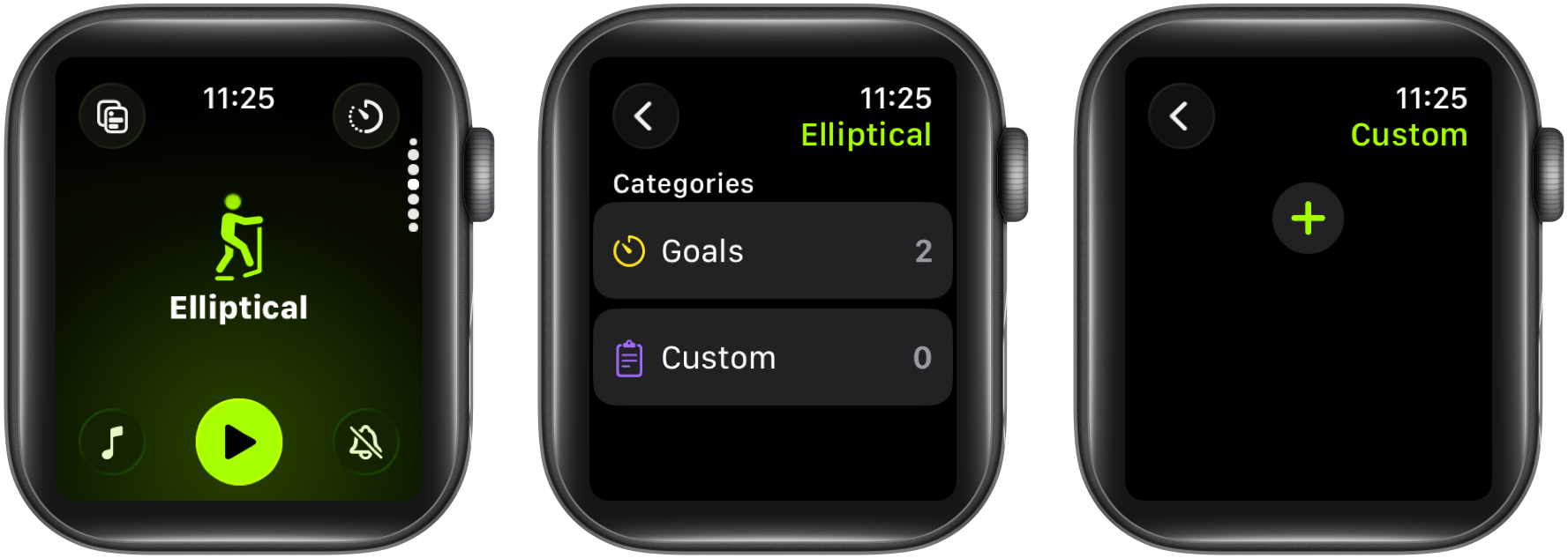 Open workout app select custom option