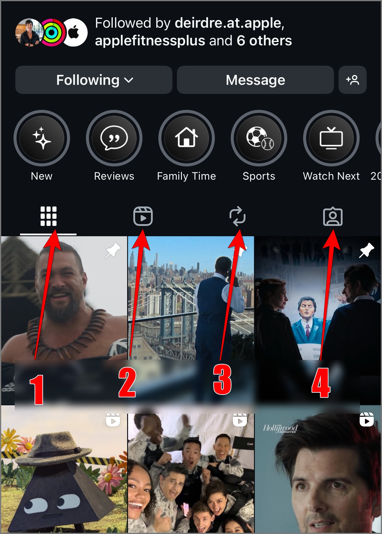 Post categories on Instagram