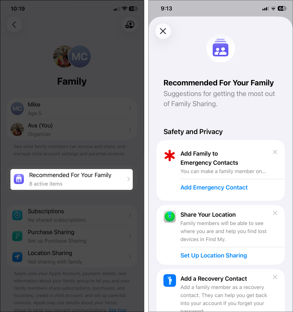 Recommended for family sharing