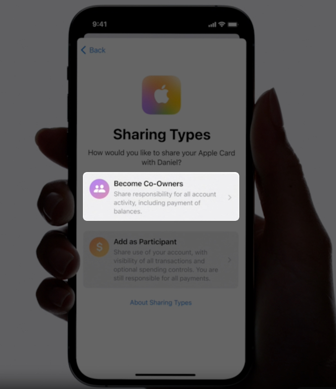 Select become co owner option