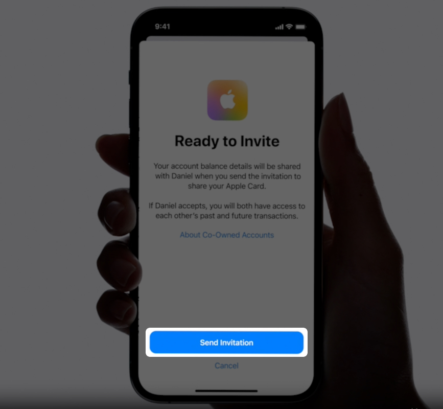 Tap on send invitation button