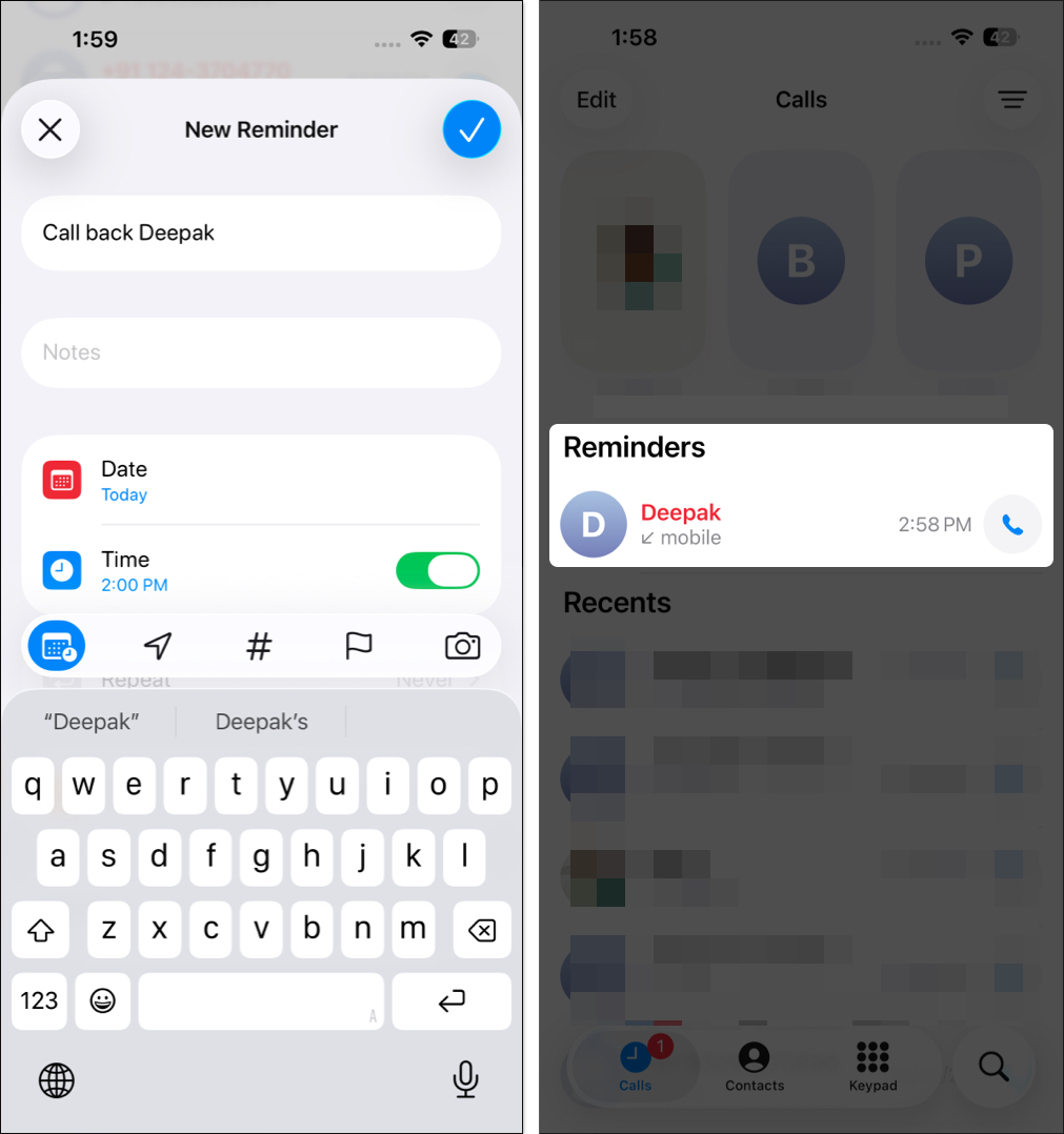 Tap on the remind me later to add new reminder