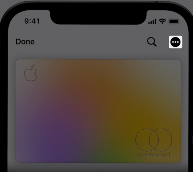 Tap on three dot in wallet app
