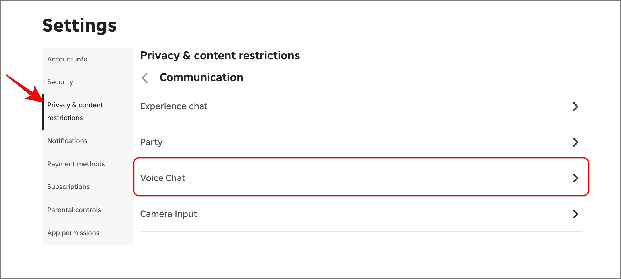 Voice chat option on roblox