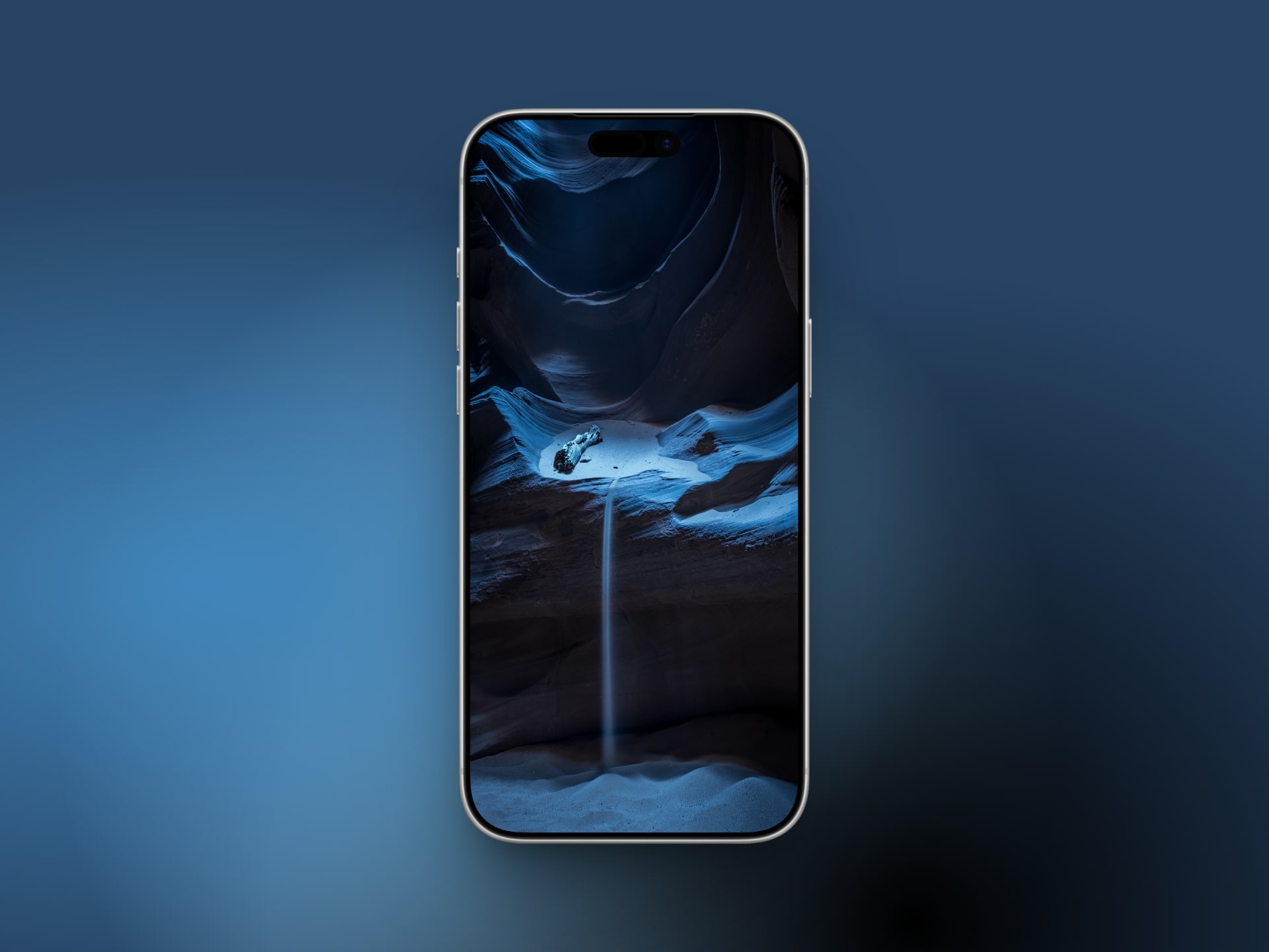 Beautiful cave with flowing sand   depth effect wallpaper