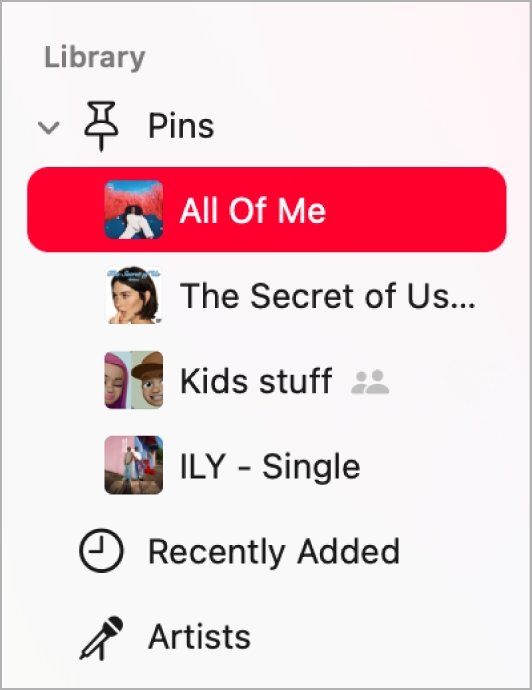 Music pins on mac
