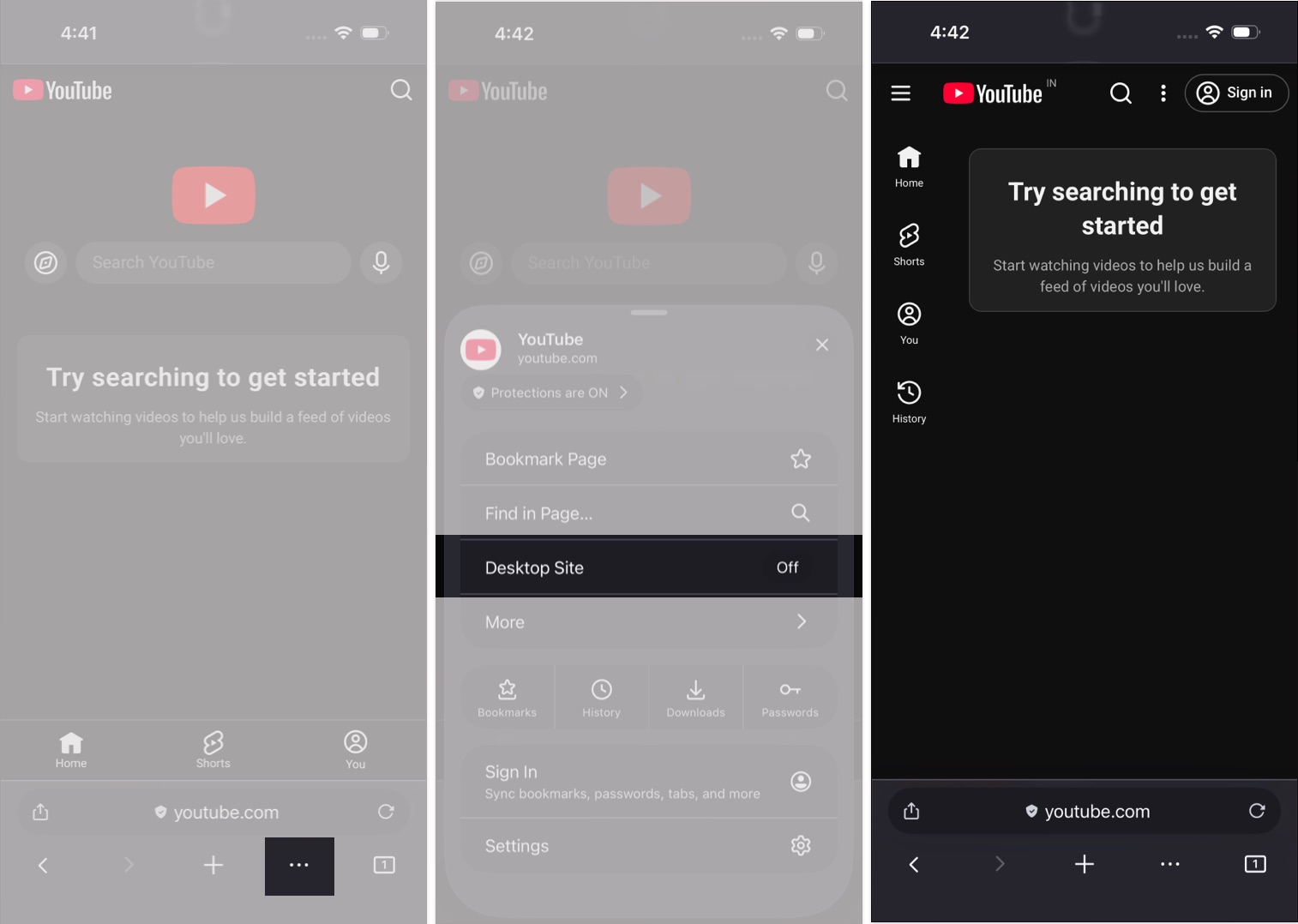 How to Request the Desktop Site on iPhone (Safari, Chrome and Firefox) – iGeeksBlog Open the site in Firefox tap the three dots and select Desktop Site