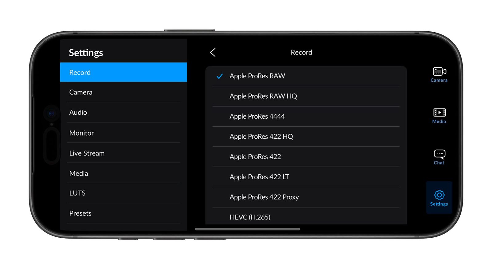 Record prores raw on iphone 17 pro
