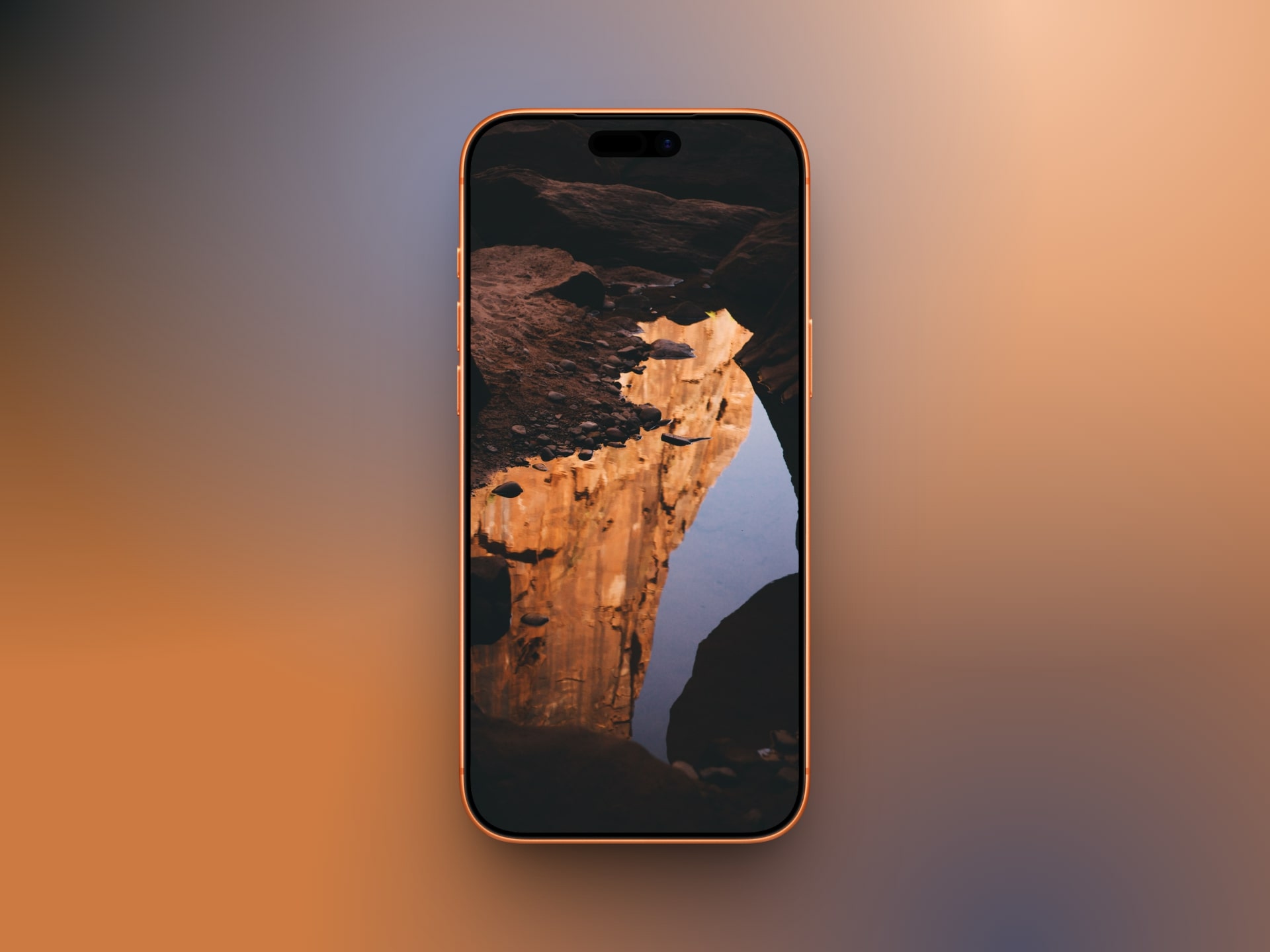 Reflections inside the cave   depth effect wallpaper