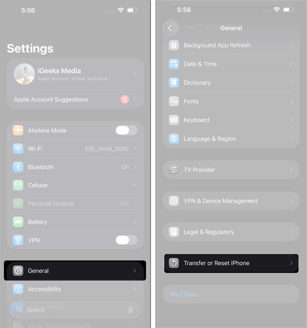 Resetting the home screen layout