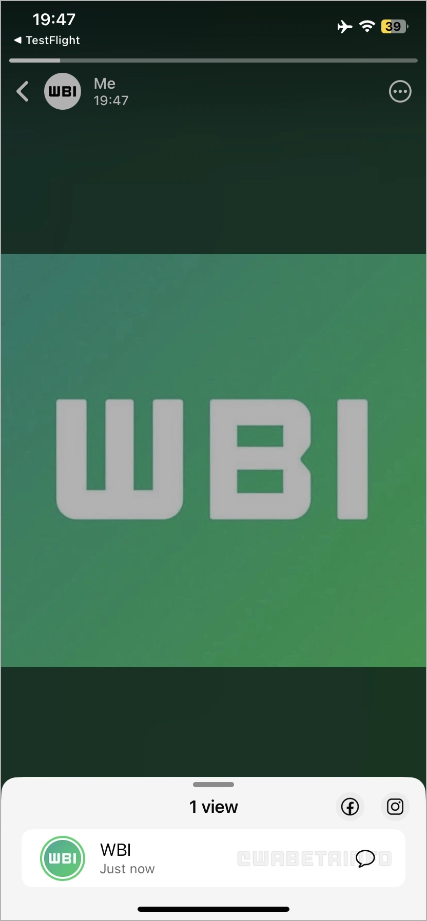 Status chat shortcut feature