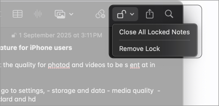 Tap on the lock icon and choose close all locked notes