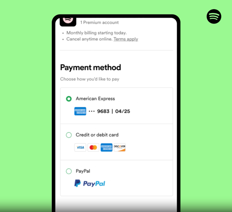 Choose payment method