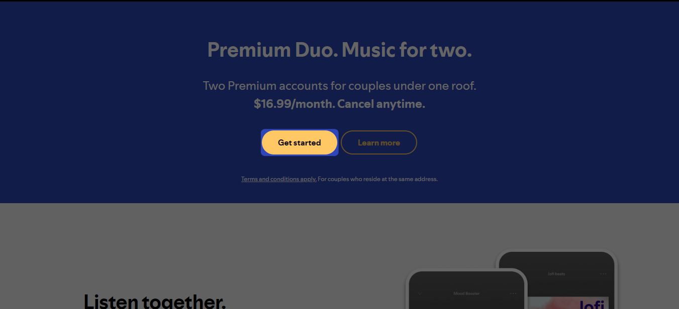 Click on get started