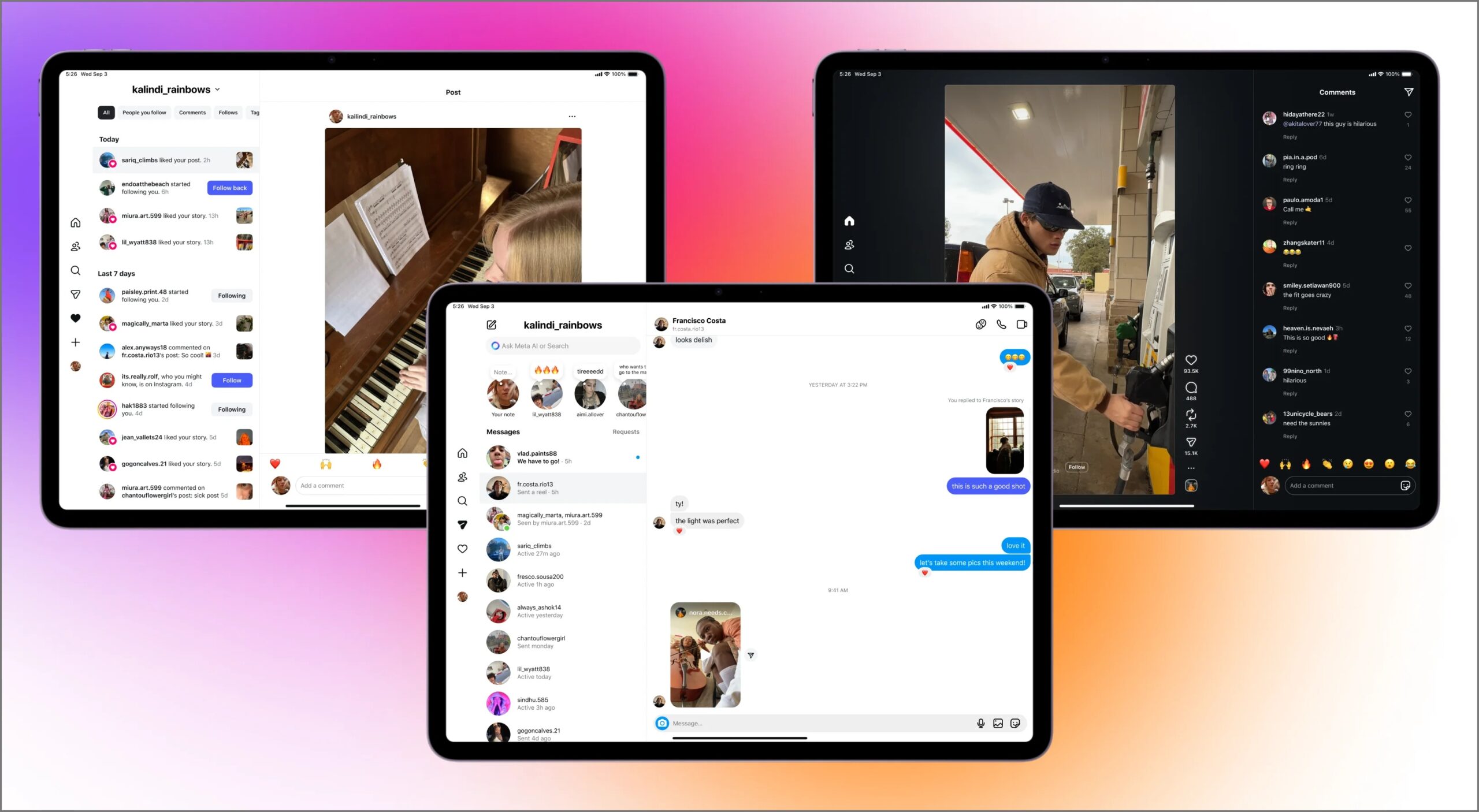 Instagram ipad app features