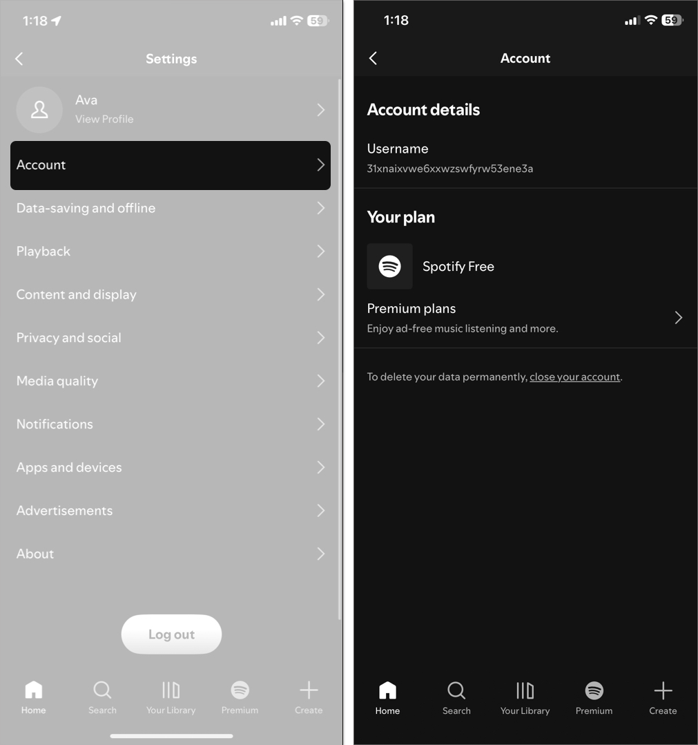 Login to the right account