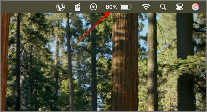 Mac battery percent on menu bar