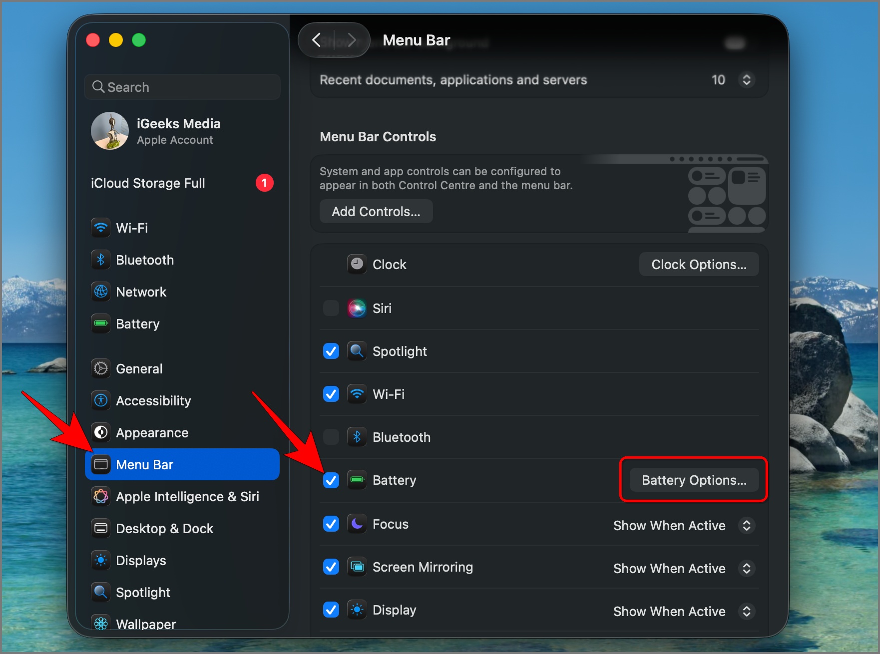 Show battery percent on mac tahoe