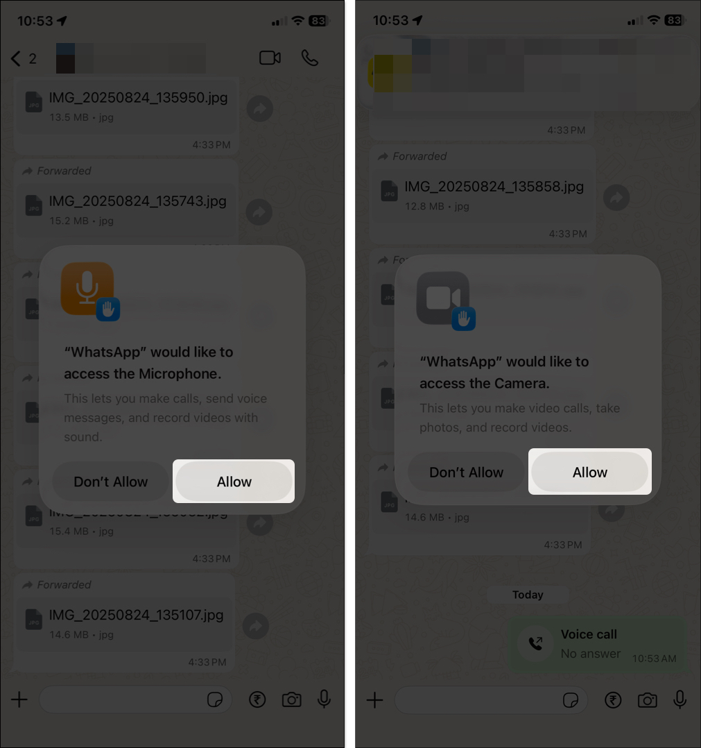 Tap allow to grant access