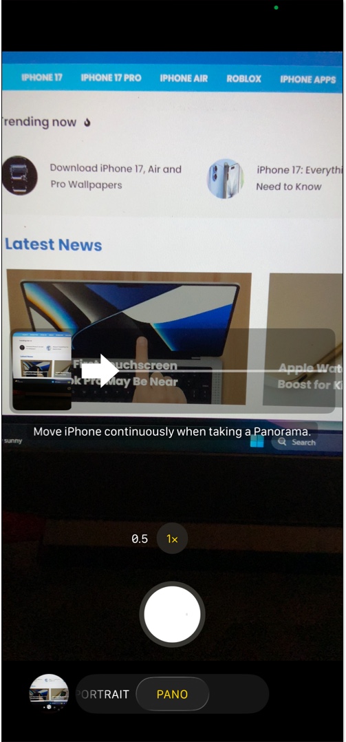Use panorama and wide landscape shots on camera app