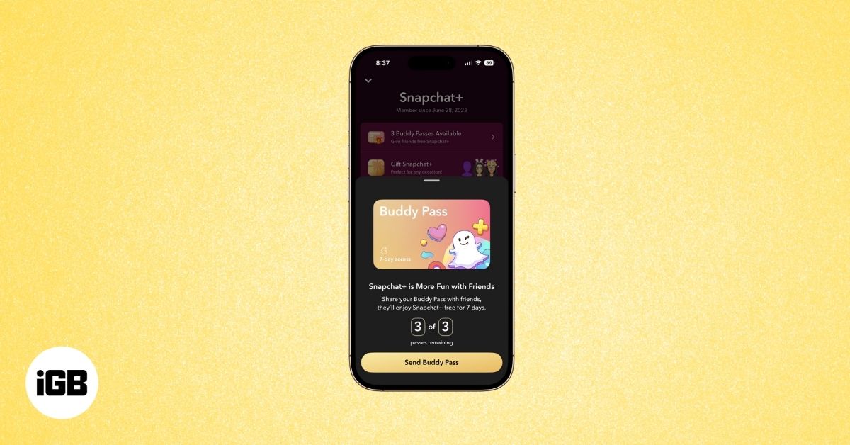 Buddy Passes on Snapchat