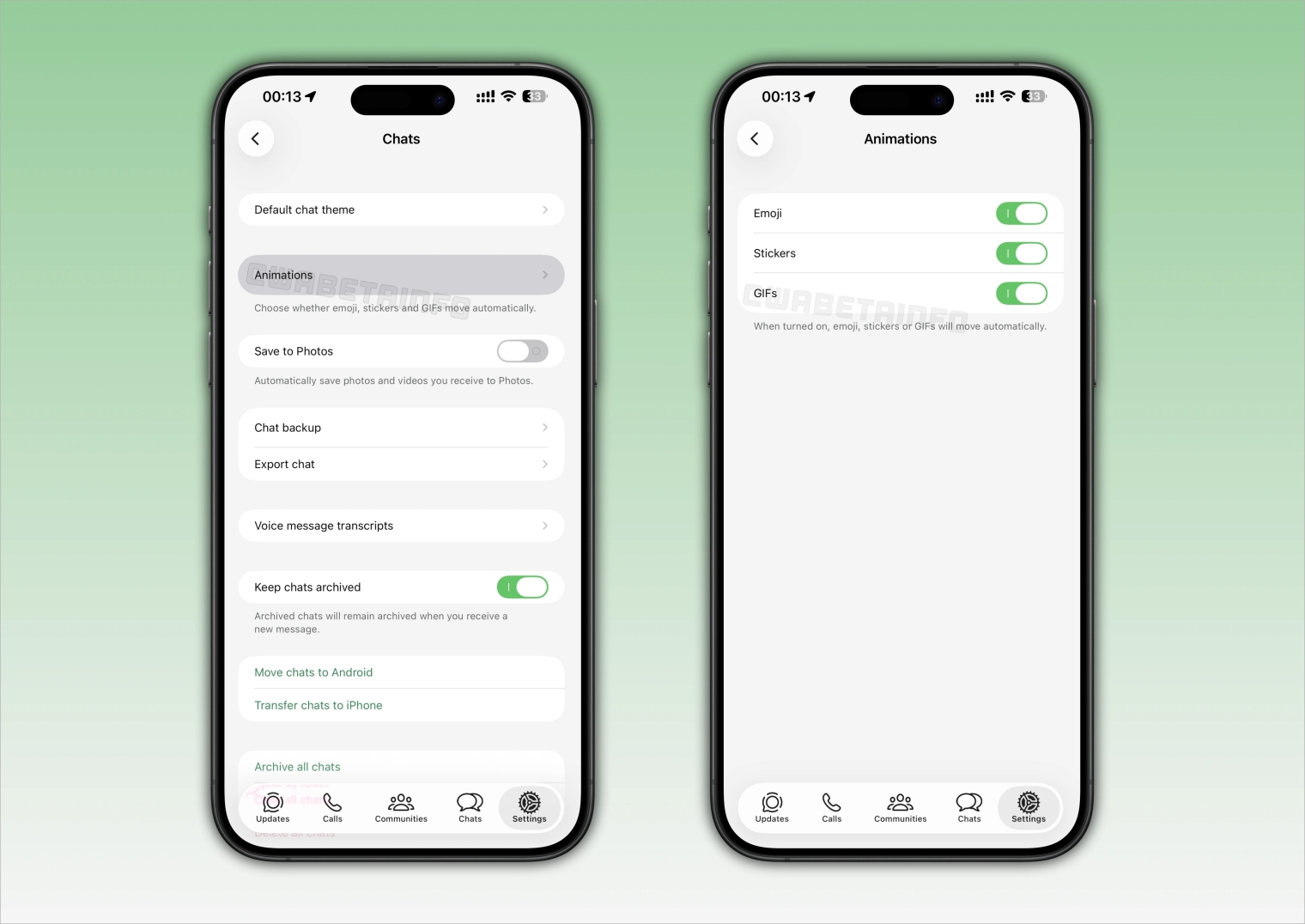Whatsapp beta for ios adds new message animation controls