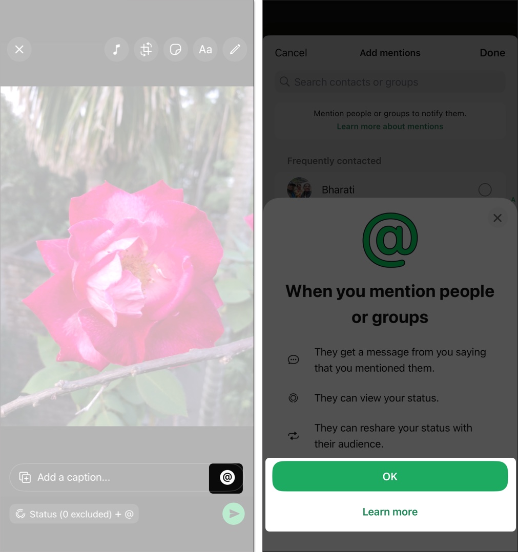 Privately mention up to 5 people