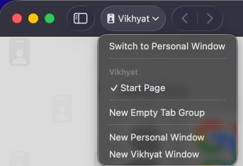 Go to the start page click the toolbar icon and select switch to profile window