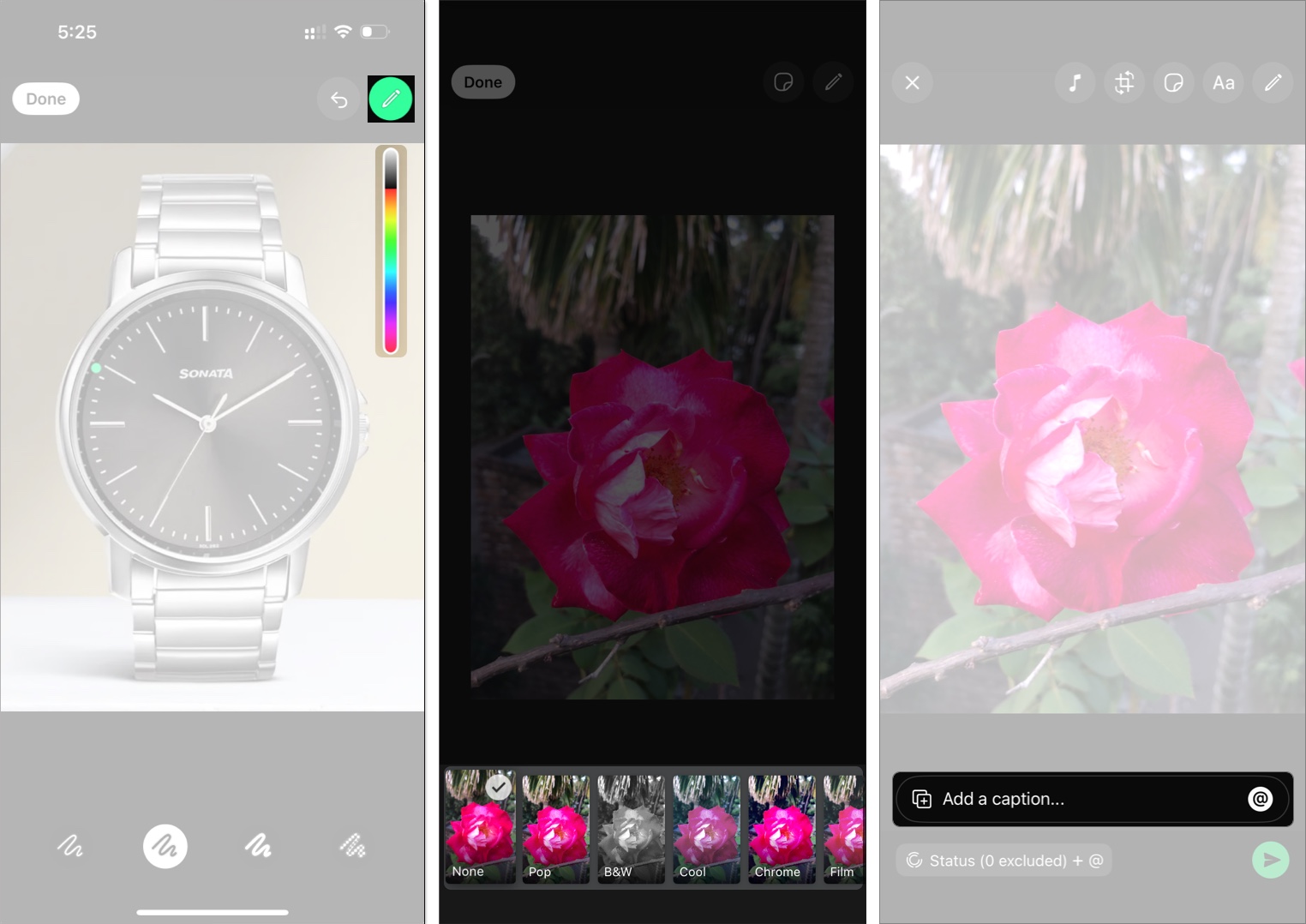 Tap the pen icon from the toolbar