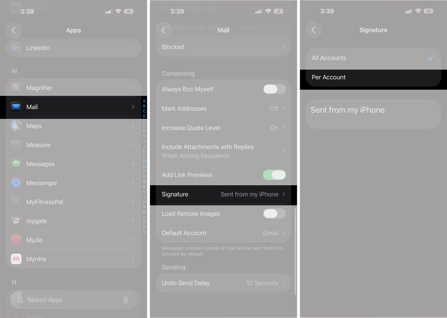 Set up and save your email signature on iPhone