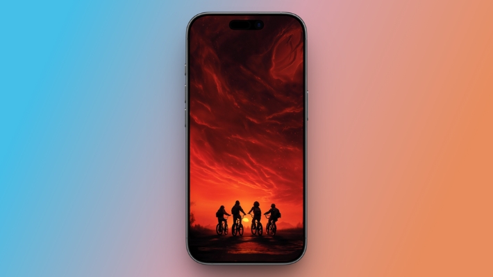 Stranger Things Red Sky Background