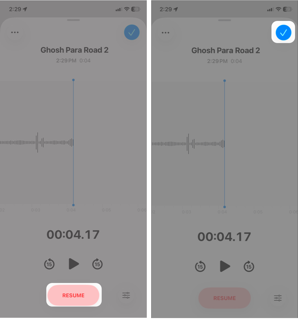 How to Record, Edit, and Share Voice Memos on iPhone in iOS 26 Hit RESUME to continue, tap Play to review, and tap the checkmark to save