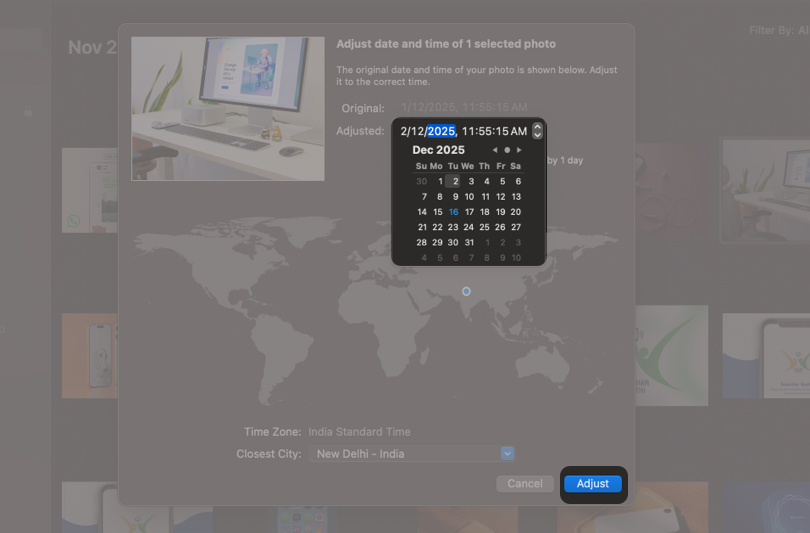 How to Organize Photos on Mac Like a Pro – iGeeksBlog Click on the date and timeCorrect the year or date and click Adjust