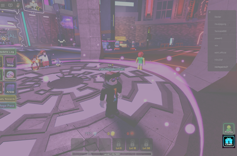 Click the Codes button