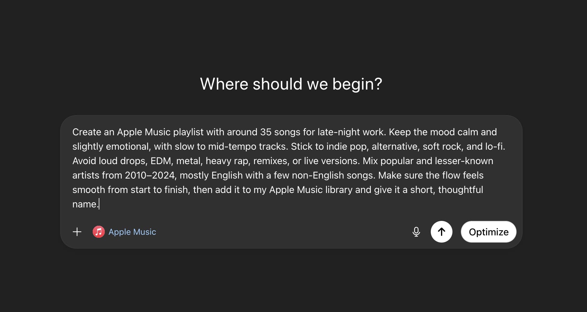 How to Use Apple Music in ChatGPT – iGeeksBlog Create playlists using detailed prompts