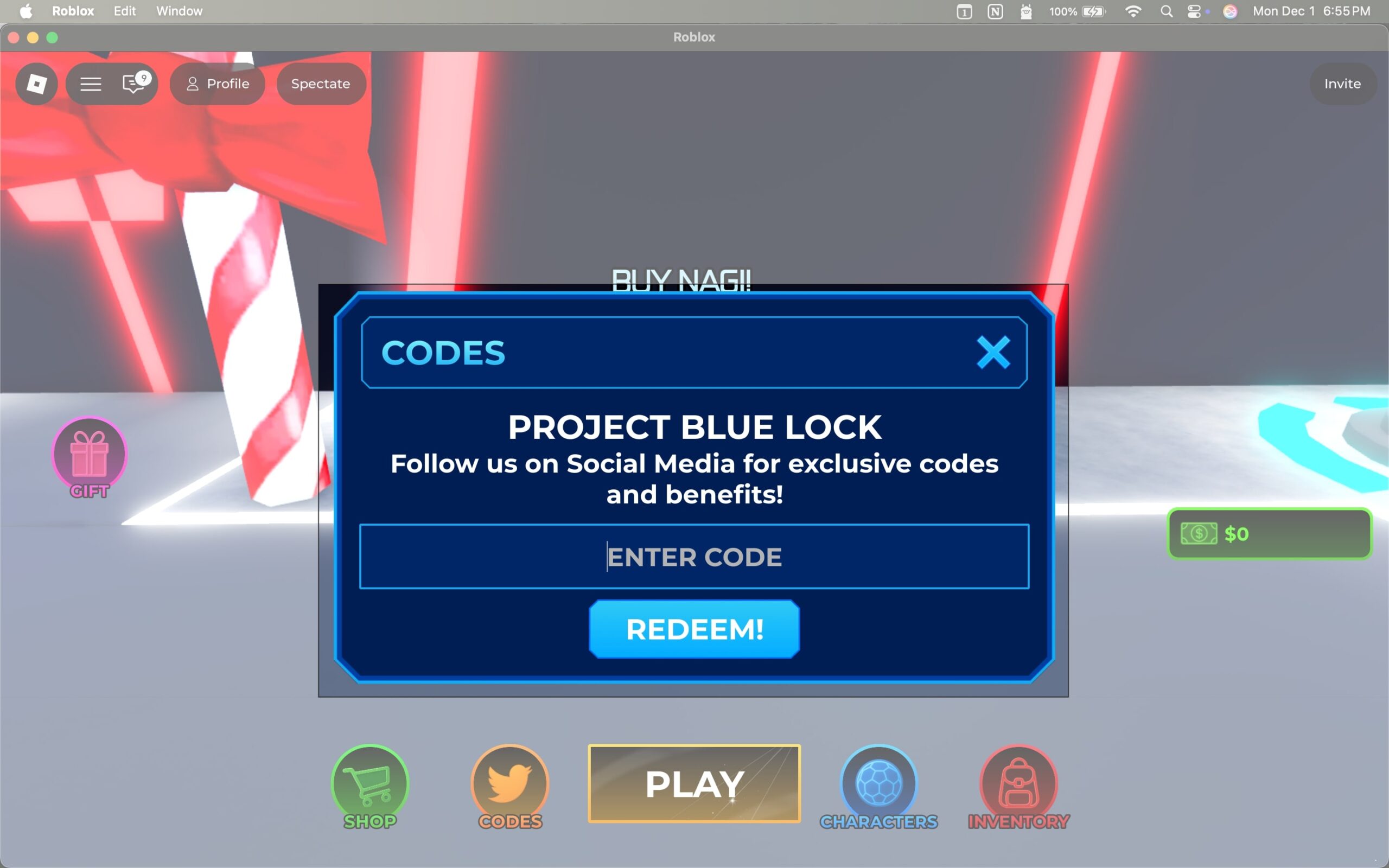 Project Blue Lock Codes (January 2026) – iGeeksBlog Enter Code and Tap Redeem