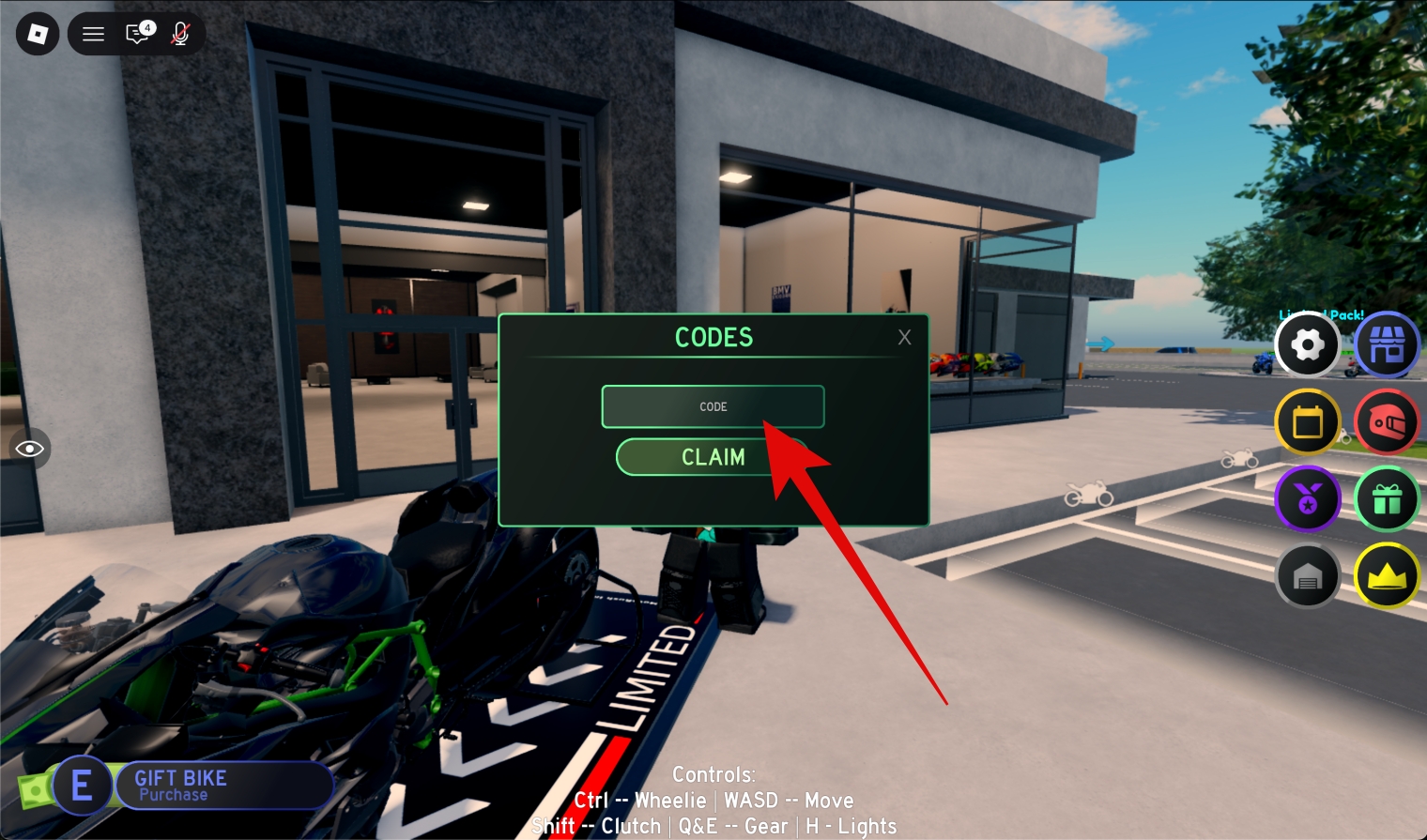 Enter a working code, press Claim to Redeem MotoRush Code
